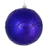 Vickerman 537701 - 6" Purple Candy Ball Circle Glitter Christmas Tree Ornament (3 pack) (N182666D)