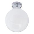 LITECRAFT Preston Globe Modern Bathroom Ceiling Semi Flush Light Chrome & Opal (1 Light)