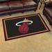 FANMATS NBA Miami Heat 72 in. x 48 in. Non-Slip Indoor Only Door Mat Synthetics in Black/Brown | 48 W x 72 D in | Wayfair 20433