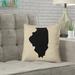 Ivy Bronx Kirkley Illinois Pillow in, Poly Twill Double Sided Print/Throw Pillow Polyester/Polyfill blend in Black | 20 H x 20 W in | Wayfair