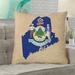 Ivy Bronx Mendell Maine State Flag Pillow in, Spun Polyester/Euro Pillow Polyester/Polyfill blend in Blue | 26 H x 26 W in | Wayfair