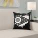 Ebern Designs Fawcett Ohio Flag Pillow in, Faux Double Sided Print/Pillow Cover Leather/Suede in Black | 18 H x 18 W in | Wayfair