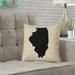 Ivy Bronx Kirkley Illinois Pillow in, Spun Double Sided Print/Throw Pillow Polyester/Polyfill blend in Black | 14 H x 14 W in | Wayfair