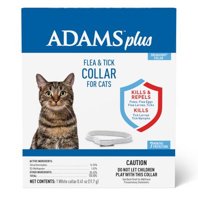 Adams Plus Flea & Tick Collar for Cats, White