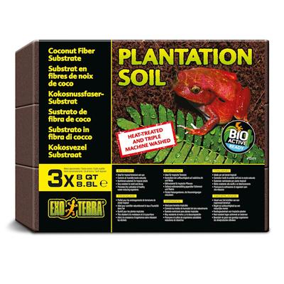 Exo-Terra Plantation Soil Terrarium Substrate Pack, 8 Quart, Pack of 3