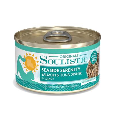 Soulistic Originals Seaside Serenity Salmon & Tuna Dinner in Gravy Wet Cat Food, 3 oz., Case of 12