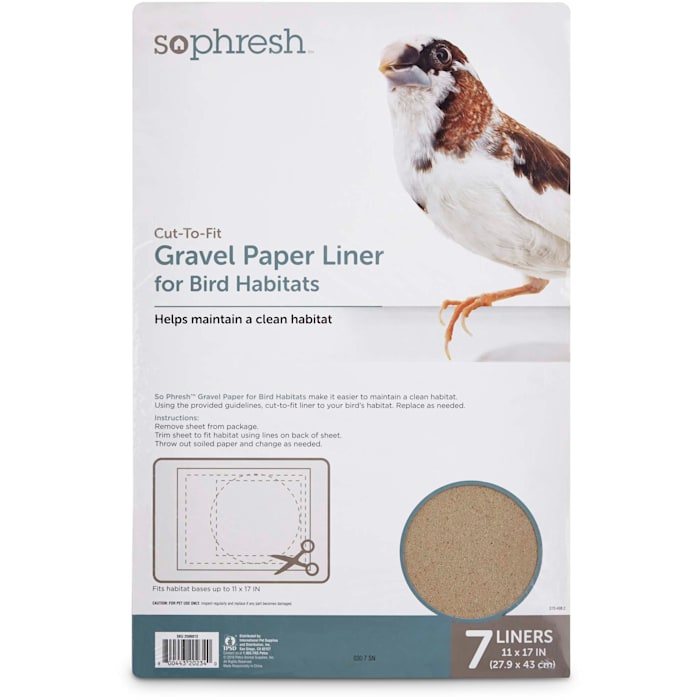 So Phresh Gravel Paper Liner for Bird Habitats, 11" X 17", 7 Count