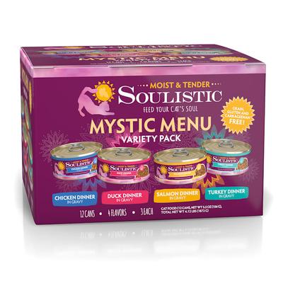 Soulistic Moist & Tender Mystic Menu Variety Pack Wet Cat Food, 5.5 oz., Count of 12