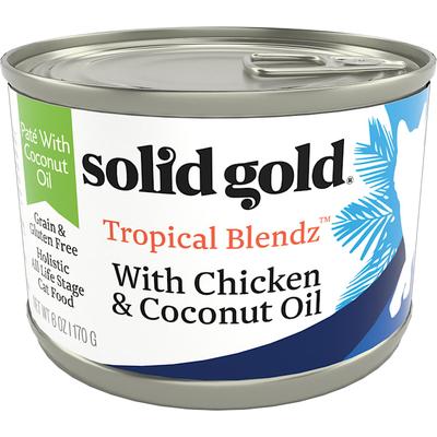 Solid Gold Tropical Blendz Chicken & Coconut Oil Pate Wet Cat Food, 6 oz., Case of 8