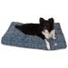 Navy Navajo Shredded Memory Foam Rectangle Dog Bed, 27" L x 20" W, Small, Blue