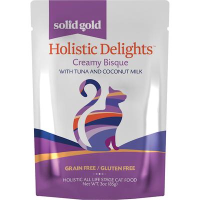 Solid Gold Holistic Delights Creamy Bisque Grain Free Wet Cat Food, Tuna and Coconut Milk, 3 oz., Case of 12