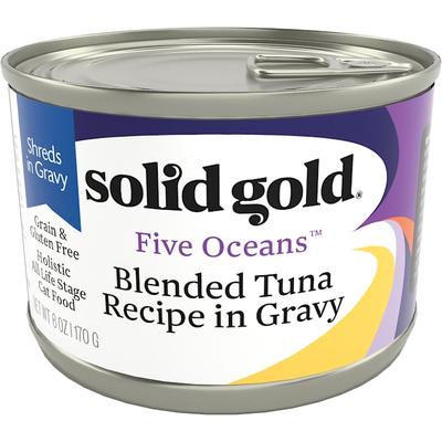 Solid Gold Five Oceans Tuna in Gravy Grain Free Canned Cat Food, 6 oz., Case of 8