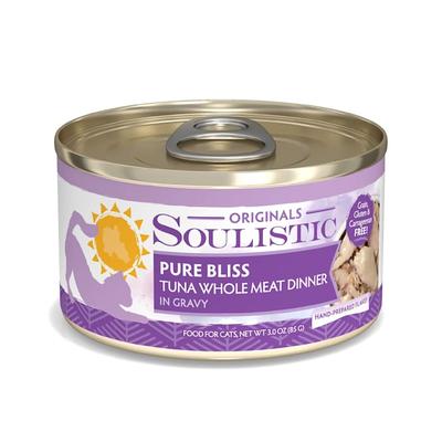 Soulistic Originals Pure Bliss Tuna Whole Meat Dinner in Gravy Wet Cat Food, 3 oz., Case of 12