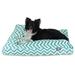 Teal Chevron Shredded Memory Foam Rectangle Dog Bed, 27" L x 20" W, Small