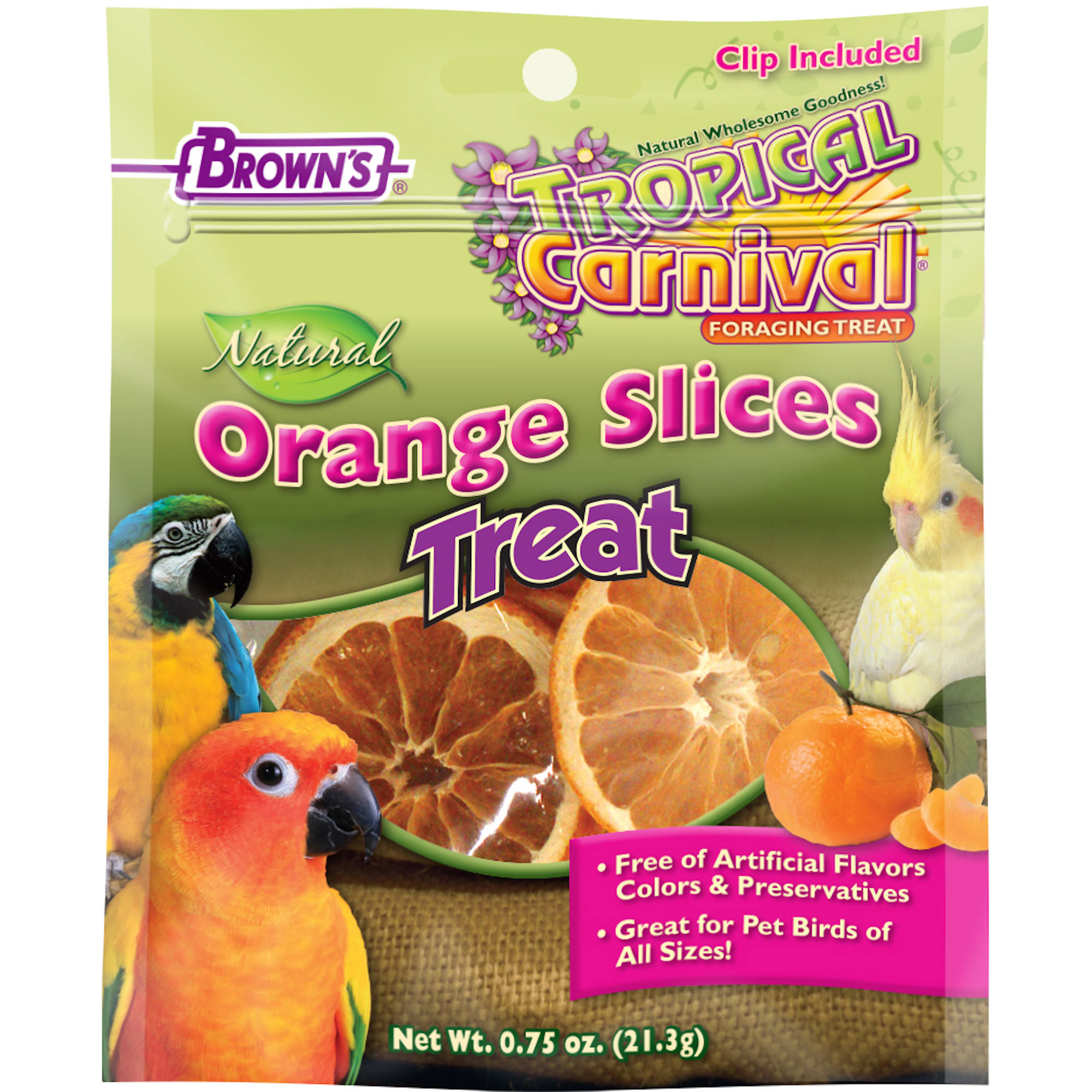 Brown's Tropical Carnival Orange Slices Bird Treats, .75 oz.