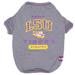 NCAA SEC T-Shirt for Dogs, X-Small, Lsu, Gray