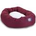 Burgundy & Sherpa Bagel Dog Bed, 40" L x 29" W, Large, Red