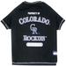 MLB National League West T-Shirt for Dogs, X-Large, Colorado Rockies, Black