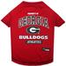 NCAA SEC T-Shirt for Dogs, X-Small, Georgia, Multi-Color