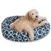 Fusion Navy Sherpa Bagel Dog Bed, 24" L x 19" W, Small, Blue