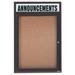 AARCO Illuminated Enclosed Wall Mounted Bulletin Board Cork/Metal in Brown | 24 H x 18 W x 4 D in | Wayfair DCC2418RHIBA