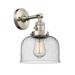 Beachcrest Home™ Cliffo 1 - Light Dimmable Armed Sconce Glass/Metal in Gray/Brown | 12 H x 8 W x 9.38 D in | Wayfair