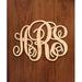 Winston Porter 3-Letter Script Monogram Wall Décor in White/Brown | 24 H x 36 W in | Wayfair 011DAE140499478EB692364EE9CB7108