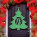 The Holiday Aisle® Christmas Tree 3-Letter Wooden Monogram Sign Wood in Indigo | 18 H x 15 W x 0.35 D in | Wayfair 26983A81EB57460783F39ABCAC4042B8