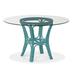 Braxton Culler Trellis Dining Table Glass/Wicker/Rattan in Blue | 29 H x 42 W x 42 D in | Wayfair 979-075/GL0999-061/Harbor Blue