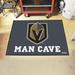 Gray 33.75 W in Area Rug - FANMATS NHL-Vegas Golden Knights Man Cave Tufted Area Rug Nylon | Wayfair 22896