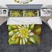 East Urban Home Designart Huge Fractal Flower Duvet Cover Set Microfiber in Yellow | Queen Duvet Cover + 2 Shams | Wayfair