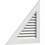 Ekena Millwork PVC Right Triangle - Left Side Gable Vent w/ Flat Trim Frame in White | 23.8 H x 26 W in | Wayfair GVPRL18X1601FUN