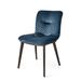 Calligaris Annie Dining Chair w/ Plush Seat Upholstered/Velvet, Wood in Gray/Blue/Brown | 33.5 H x 20.13 W x 22.75 D in | Wayfair