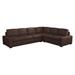 White/Brown Sectional - Westland and Birch Howard Genuine Leather Corner Sectional Genuine Leather | 37 H x 122 W x 43 D in | Wayfair