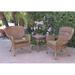 Bay Isle Home™ Batchelder 3 Piece Conversation Set w/ Cushions Synthetic Wicker/All - Weather Wicker/Wicker/Rattan in Orange/Brown | Outdoor Furniture | Wayfair