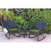 Bay Isle Home™ Batchelor 3 Piece Rattan Seating Group w/ Cushions Synthetic Wicker/All - Weather Wicker/Wicker/Rattan in Black | Outdoor Furniture | Wayfair