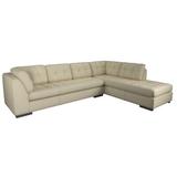 White/Brown Sectional - Westland and Birch Ohio 126" Wide Genuine Leather Corner Sectional Genuine Leather | 34 H x 126 W x 36 D in | Wayfair