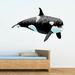 Zoomie Kids Giant Orca Whale Peel & Stick Killer Whale Ocean Wall Sticker Canvas/Fabric/Fabric in Black/White | 14.5 H x 24 W in | Wayfair