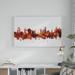 Wrought Studio™ 'Ljubljana Slovenia Skyline Red' Graphic Art on Wrapped Canvas Metal in Brown/Orange/Pink | 22 H x 32 W x 2 D in | Wayfair