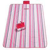 Arlmont & Co. Striped Foldable Travel Tote Large Outdoor Picnic Blanket Cotton Canvas | 76 W x 57 D in | Wayfair F267D49A6433469C9B9DB72F3237DCDC