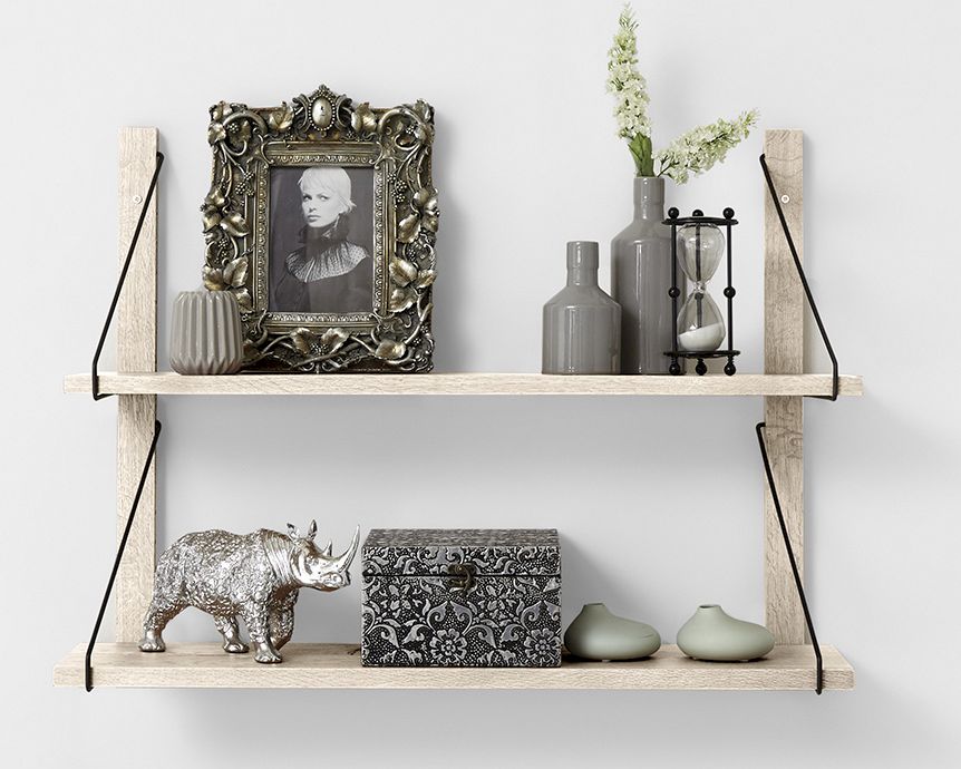 Bodahl »Alina« Regal System Rustic Oak Wandleisten 118 cm / mocca black Image
