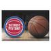 FANMATS NBA Detroit Pistons Ball 30 in. x 19 in. Non-Slip Outdoor Door Mat Rubber in Brown/Red | Wayfair 19078