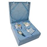 Kurt Adler 4 Piece Noble Gems Baby Hanging Figurine Ornament Set Glass in Blue | 4.4 H x 10.1 W x 10.3 D in | Wayfair NB0017B