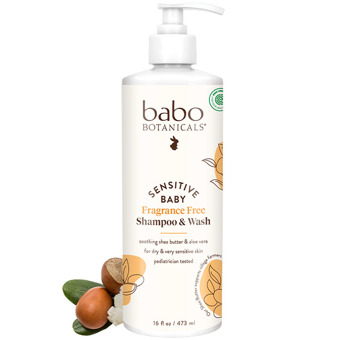 "Babo Botanicals, Sensitive Baby Fragrance Free Shampoo & Wash, 16 oz"