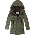 Vogstyle Boy's Children's Mid Long Down Hooded Jacket Winter Kids Warm Outwear Parka Coats (13-14 Years(for Height 160-170cm), Army Green)