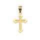 Dainty Greek Orthodox Cross Pendant in Solid 14k Yellow Gold, Yellow Gold