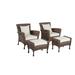 Bayou Breeze Lanier 4 Piece Patio Chair Set w/ Cushions Wicker/Rattan in Brown/Gray | 35 H x 31.5 W x 31.5 D in | Wayfair