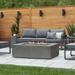 Real Flame BALTIC 15.5" H x 50.5" W Concrete Natural Gas Outdoor Fire Pit Table w/ Lid Concrete in Gray/White | 15.5 H x 50.5 W x 32.25 D in | Wayfair