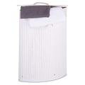 Relaxdays Bamboo Corner Laundry Basket, 35 x 35 x 65 cm, 64L, Folding Hamper with Laundry Sack, White