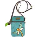 (Turquoise Dragonfly) - CHALA Crossbody Cell Phone Purse-Women PU Leather Multicolor Handbag with Adjustable Strap